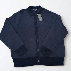 Slate & Stone Navy Knit Button Cardigan XL Grandpacore Academia Minimalist NWT